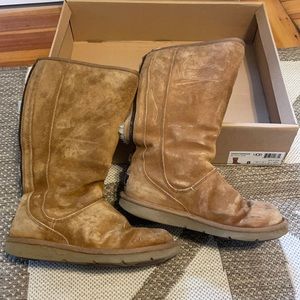 Zip-back Uggs (“Knightsbridge” in chestnut brown)